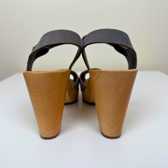 Swedish Hasbeens Gray Clog Sandals | Size 40 - Picture 3 of 9